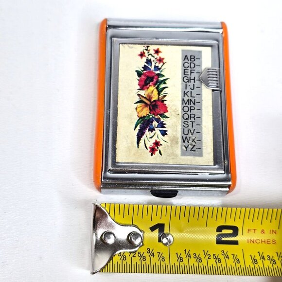 Vintage Miniature Pocket Flip Address Phone Number Book Index Metal Floral - Picture 8 of 8